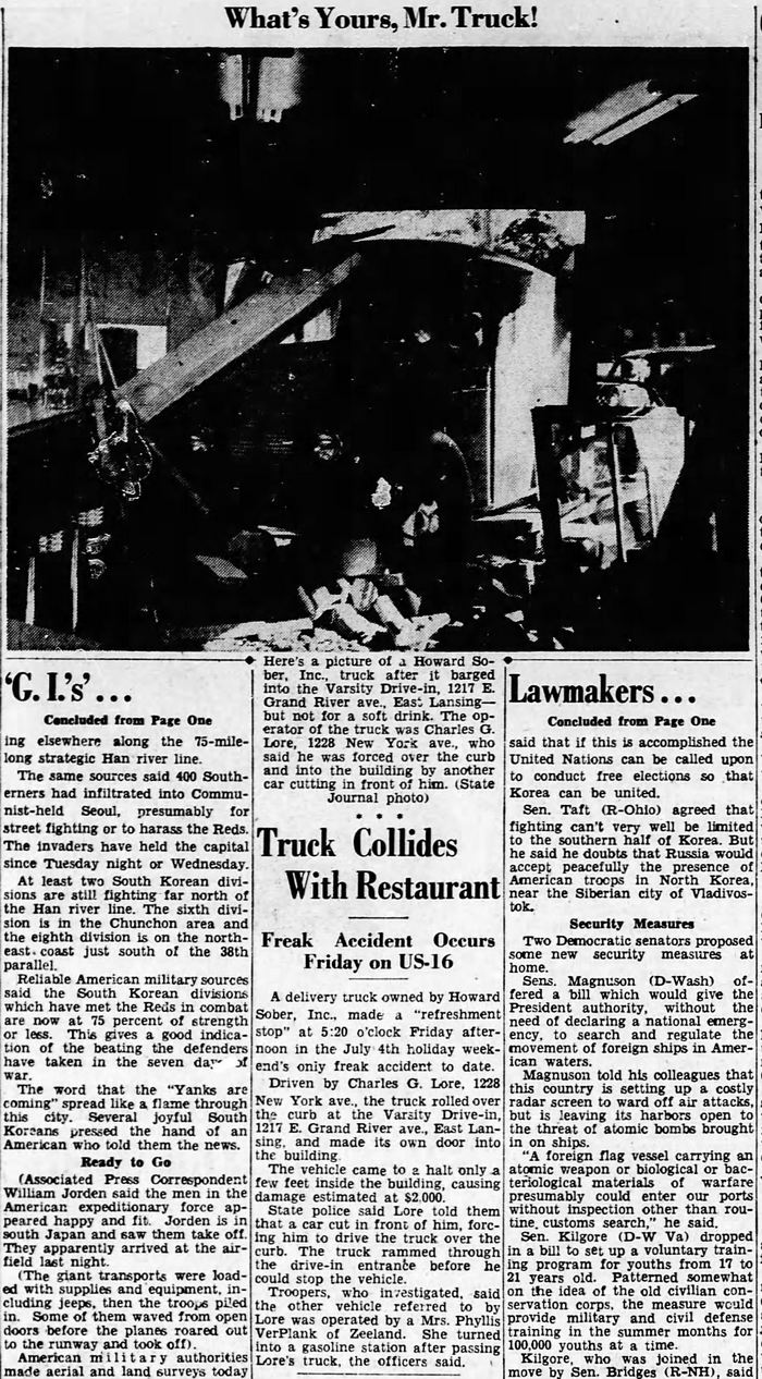 Varsity Drive-In (Los Tres Amigos) - 1950 Fire (newer photo)